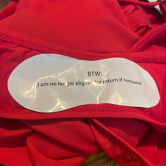 Andie The‎ Amalfi One Piece Swimsuit Red Cherry size L Large NWT minimalist - Picture 7 of 7